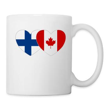Finlande Canada Drapeau Coeur - Mug blanc - blanc - Droite