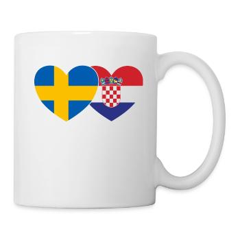 Suède Croatie Flag Heart - Mug blanc - blanc - Droite