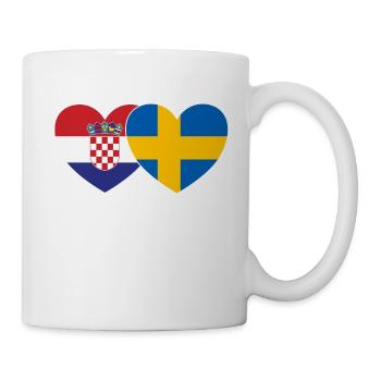 Croatie Suède Flag Coeur - Mug blanc - blanc - Droite