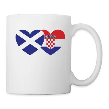 Scotland Croatia Flag Heart - Mug - white - Right