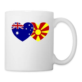 Australien Mazedonien Flagge Herz - Tasse - Weiß - Rechts