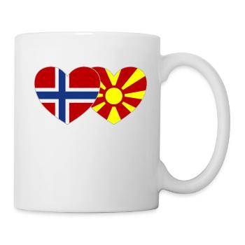 Norway Macedonia Flag Heart - Mug - white - Right