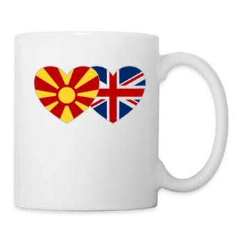 Macedonia England Flag Heart - Mug - white - Right