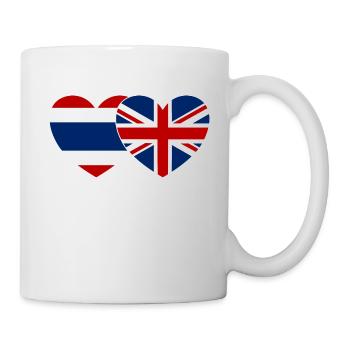 Thailand England Flagge Herz - Tasse - Weiß - Rechts