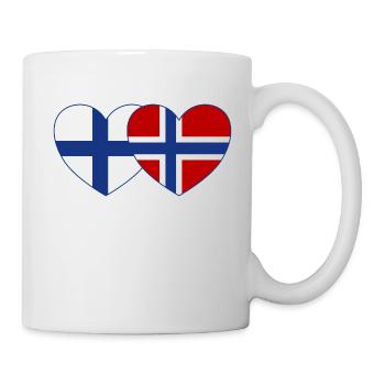 Finlande Norvège Flag Coeur - Mug blanc - blanc - Droite