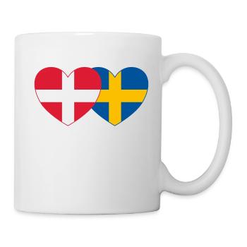 Dänemark Schweden Flagge Herz - Tasse - Weiß - Rechts