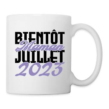 Annonce grossesse. bientôt Maman Juillet 2023.mama - Mug blanc - blanc - Droite