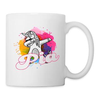 PIA - Beautiful name with dabbing unicorn - Mug - white - Right