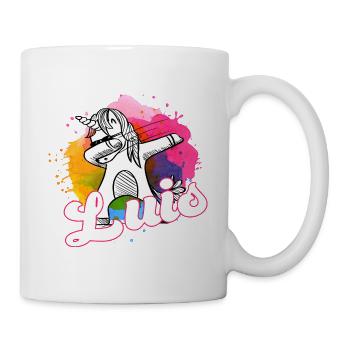 LUIS - Beau prénom de garçon avec licorne cool - Mug blanc - blanc - Droite