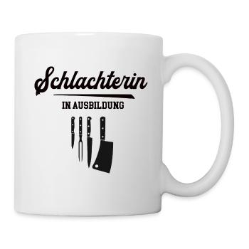 Schlachterin Ausbildung Lehre Schlachterausbildung - Tasse - Weiß - Rechts