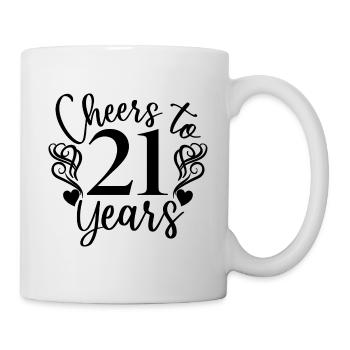 Prost auf 21 Jahre 21. Geburtstag - Tasse - Weiß - Rechts