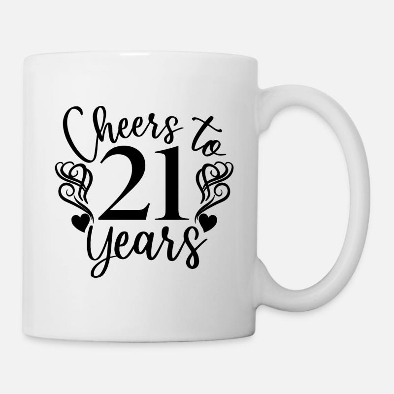 Vive le 21e anniversaire de 21 ans - Mug blanc - blanc