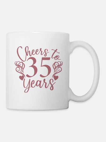 Vive le 35e anniversaire de ses 35 ans - Mug blanc - blanc