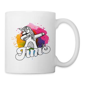 TIMO - Beau nom de garçon avec une licorne cool - Mug blanc - blanc - Droite