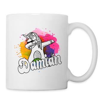 DAMIAN - Beau nom de garçon avec une licorne cool - Mug blanc - blanc - Droite