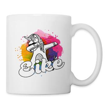 EIKE - Schöner Jungen Name mit Coolem Einhorn - Tasse - Weiß - Rechts
