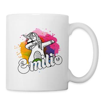 EMILIO - Beau nom de garçon avec licorne cool - Mug blanc - blanc - Droite