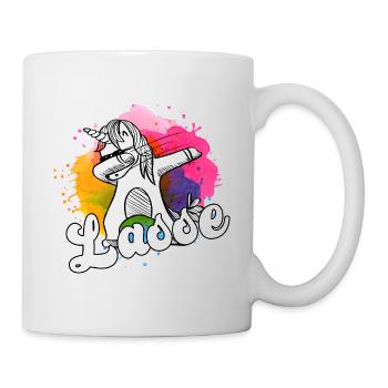 LASSE - Beautiful boy name with cool unicorn - Mug - white - Right