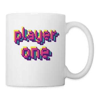 player one gamer 80s 90s style retro shirt - Mug - white - Right