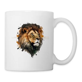 Lion Lion’s Head Art Color Splashes Aquarelles - Mug blanc - blanc - Droite