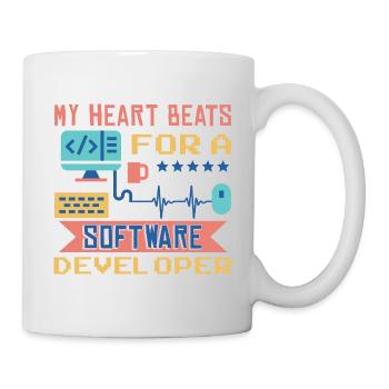 My Heart Beats For A Software Developer - Mug - white - Right