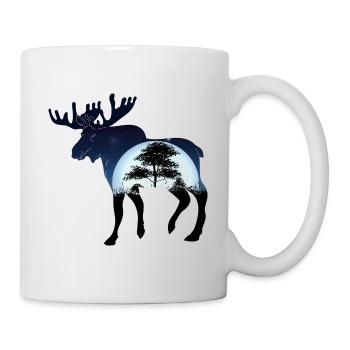 Moose at night - Mug - white - Right