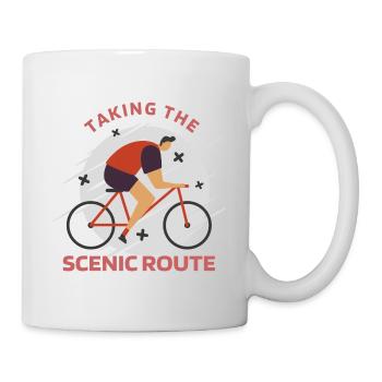 Taking The Scenic Route Retro Biking - Mug - white - Right