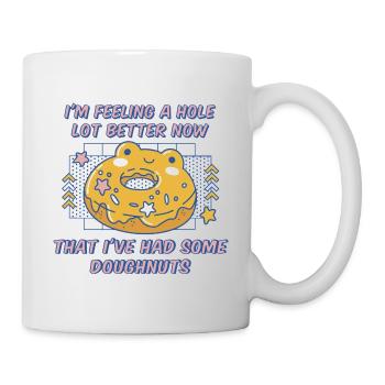 Je me sens beaucoup mieux maintenant beignets drôles - Mug blanc - blanc - Droite