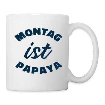 Montag Ist Papaya - Tasse - Weiß - Rechts