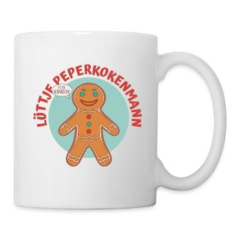Lüttje Peperkokenmann Plattdeutsch - Tasse - Weiß - Rechts