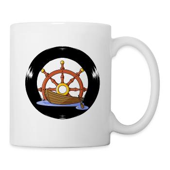 Segeln Steuerrad maritim Boot segeln Ahoi Kapitän - Tasse - Weiß - Rechts