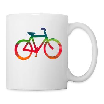 Vélo abstrait aux couleurs vives - Mug blanc - blanc - Droite