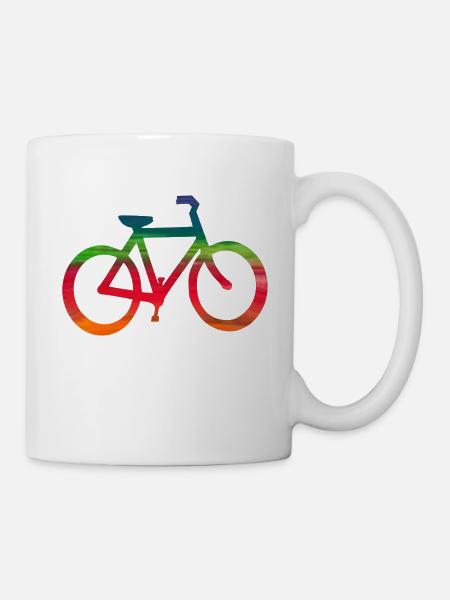 Abstraktes Fahrrad in bunten Farben - Tasse - Weiß