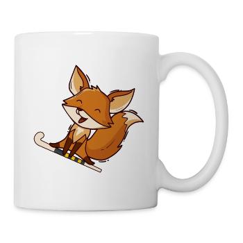 Terrain de hockey sur gazon Ancienne école Hockey Fox - Mug blanc - blanc - Droite