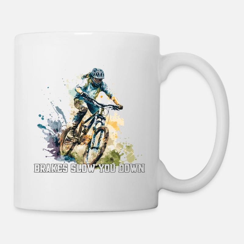 VTT - Les freins ralentissent - VTT Descente - Mug blanc - blanc