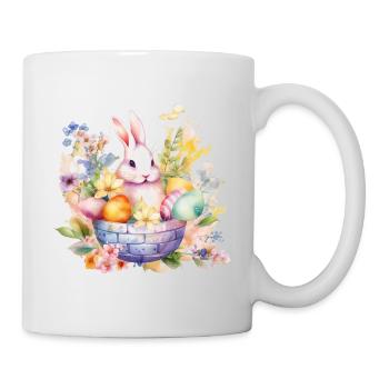 Frohe Ostern Hase Osterei für einen Osterhasen - Tasse - Weiß - Rechts