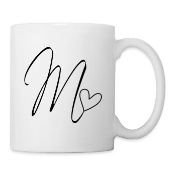 Buchstabe M Buchstabe-M Kalligrafie - Tasse - Weiß - Rechts