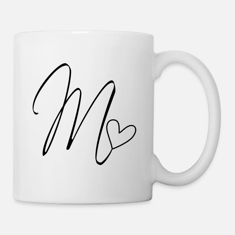 Lettre M Lettre-M Calligraphie - Mug blanc - blanc