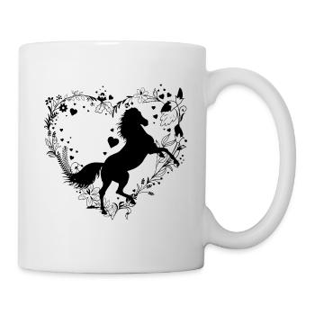 Horse Flowers and Hearts - Mug - white - Right