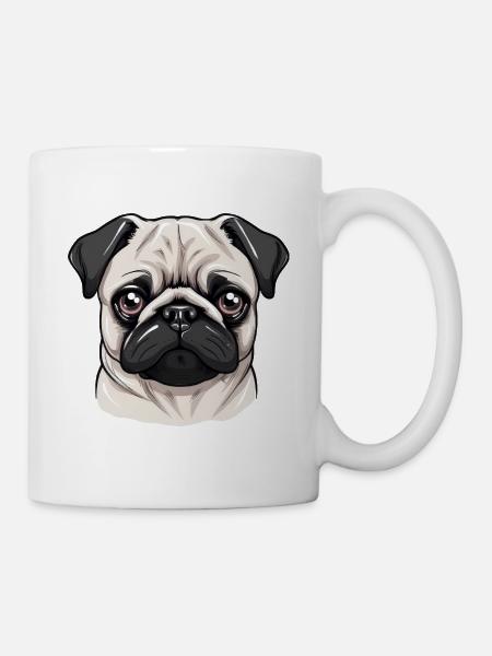 Mops - Tasse - Weiß