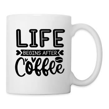 Life begins after coffee - Mug - white - Right