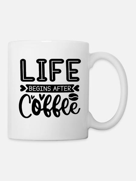 Life begins after coffee - Mug - white