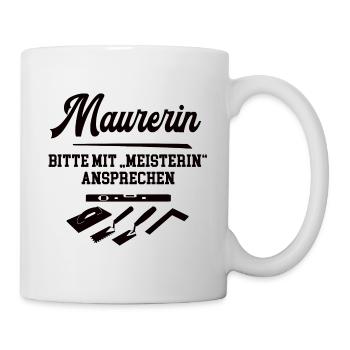 Maurerin Meisterin Maurermeisterin Betonbauerin - Tasse - Weiß - Rechts