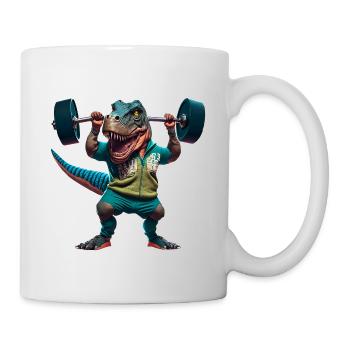 T-Rex Fitness Training Langhantel Bodybuilding - Tasse - Weiß - Rechts