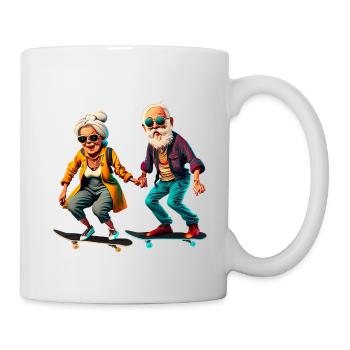 Cool vieux couple skater hipster - Mug blanc - blanc - Droite