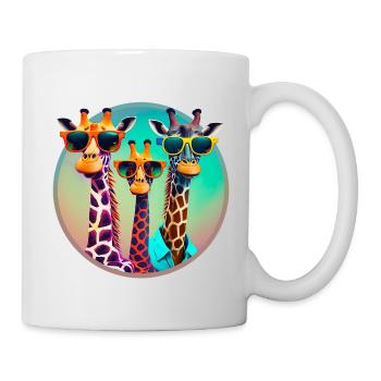 3 Coole Giraffen mit Sonnenbrillen - Tasse - Weiß - Rechts