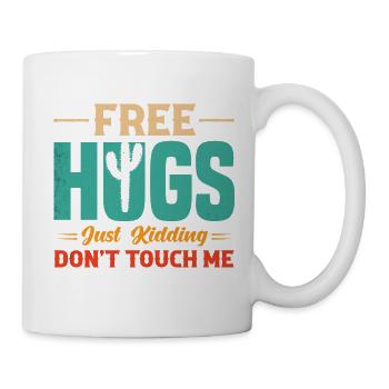 No Free Hugs funny ironic sayings cactus - Mug - white - Right