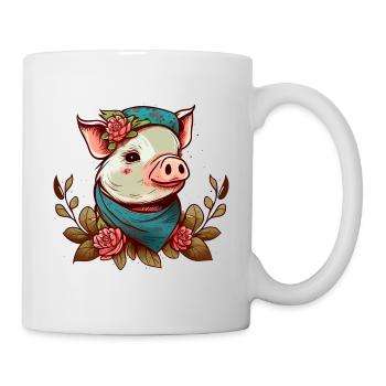 Piglet with bandana - Mug - white - Right