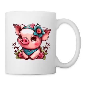 Piglet with bandana - Mug - white - Right