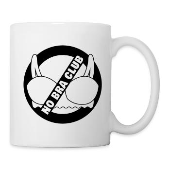No Bra Club | Kein BH Club | Farbe änderbar | - Tasse - Weiß - Rechts